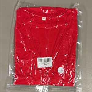 Vibrant Red V-Neck Top